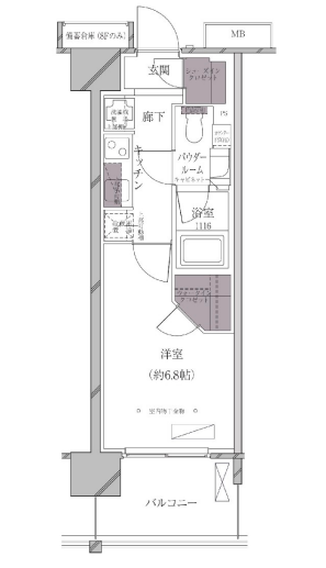 A-standard芝浦　811号室　間取り