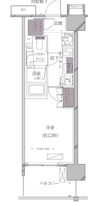 A-standard芝浦　712号室　間取り