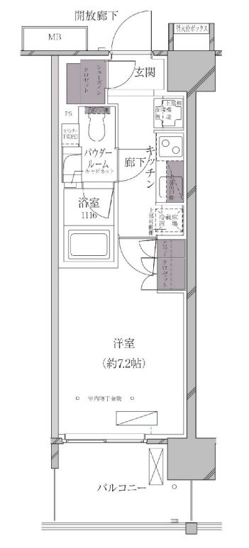 A-standard芝浦　406号室　間取り