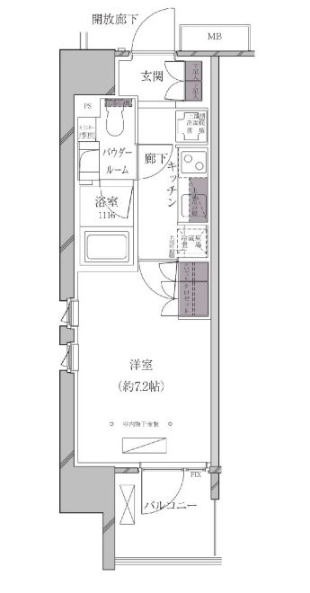 A-standard芝浦　1204号室　間取り
