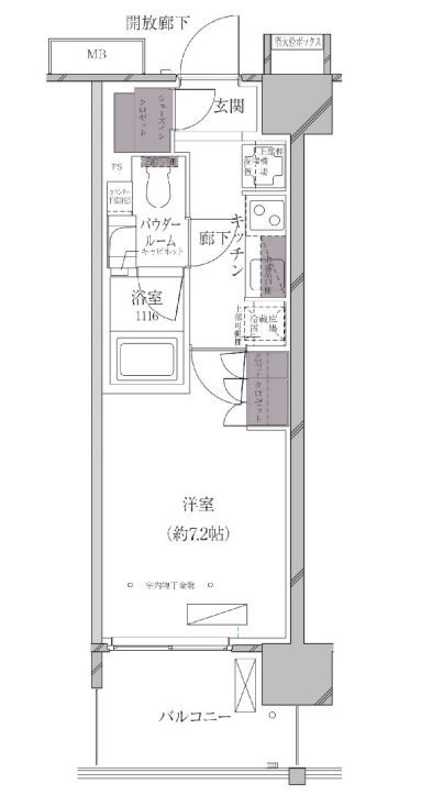 A-standard芝浦　306号室　間取り