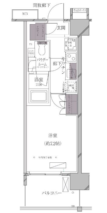 A-standard芝浦　806号室　間取り