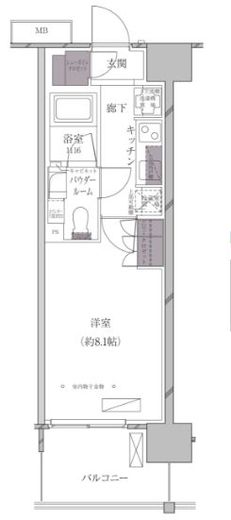 A-standard芝浦　403号室　間取り