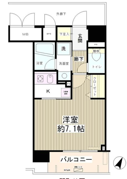 アクアヴィラ品川　404号室　間取り