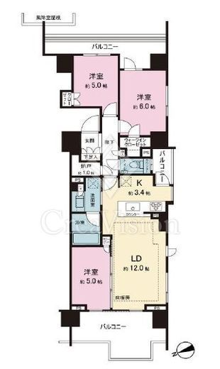 ハーバーテラス品川　504号室　間取り
