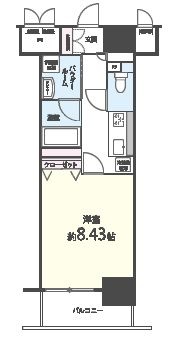 シエル新堀　302号室　間取り