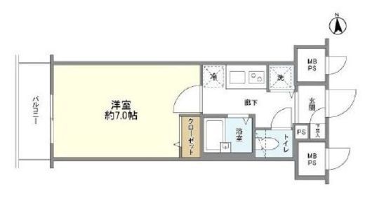 グランド・ガーラ芝公園　1002号室　間取り