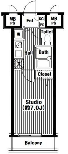 グランド・ガーラ芝公園　205号室　間取り