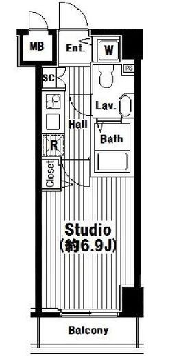 グランド・ガーラ芝公園　713号室　間取り