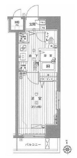 グランド・ガーラ芝公園　807号室　間取り