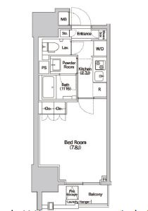 Haluwa芝公園　1007号室　間取り