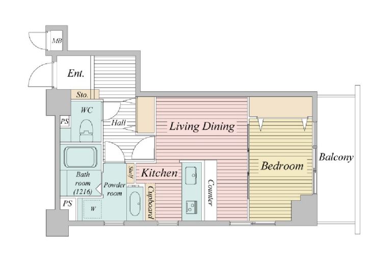 芝公園アパートメント　202号室　間取り