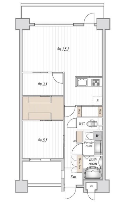 芝公園アパートメント　404号室　間取り