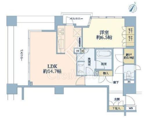 パークホームズ新宿若松町　701号室　間取り