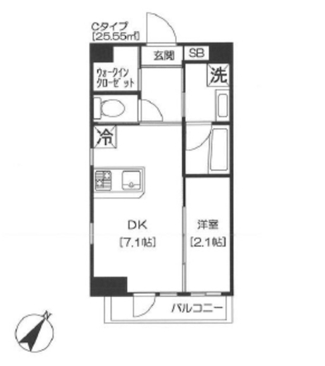 アジールコート芝公園　505号室　間取り