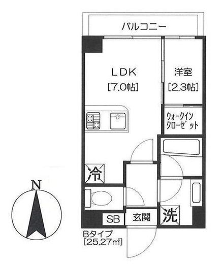 アジールコート芝公園　604号室　間取り