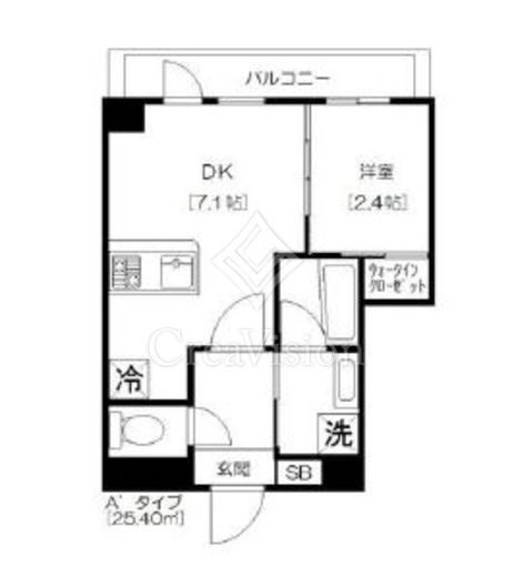 アジールコート芝公園　802号室　間取り