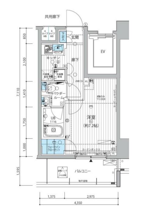 メインステージ三田アーバンスクエア　502号室　間取り
