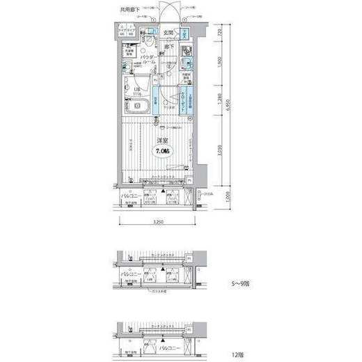 メインステージ三田アーバンスクエア　506号室　間取り