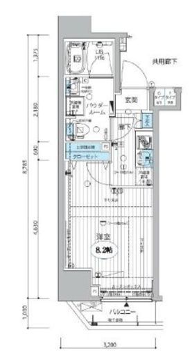 メインステージ三田アーバンスクエア　605号室　間取り