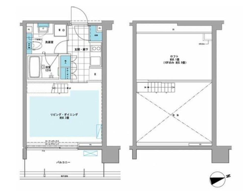 プライムアーバン芝浦LOFT　203号室　間取り