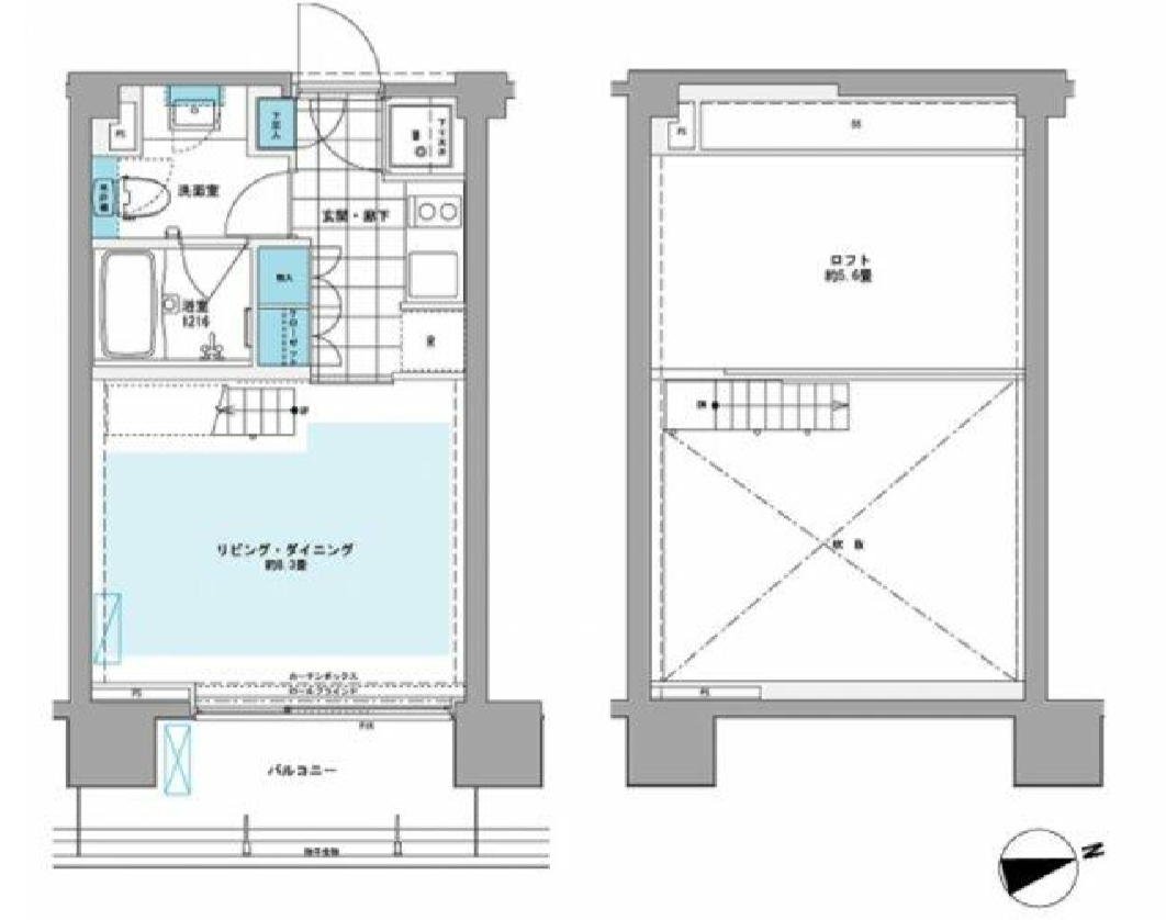 プライムアーバン芝浦LOFT　502号室　間取り