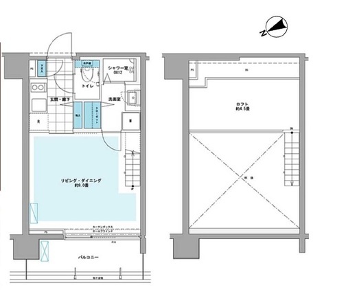 プライムアーバン芝浦LOFT　906号室　間取り