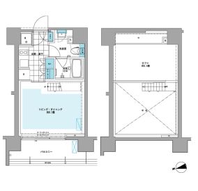 プライムアーバン芝浦LOFT　907号室　間取り
