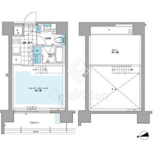 プライムアーバン芝浦LOFT　1005号室　間取り