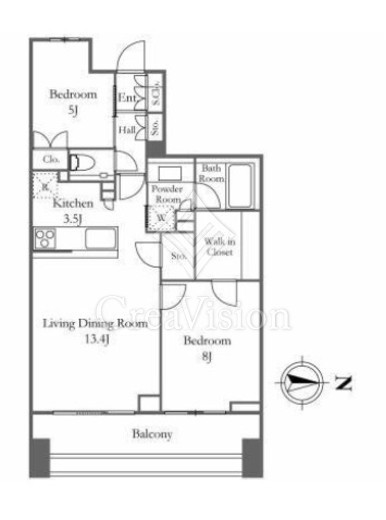 クラッシィハウス芝浦　5F1号室　間取り
