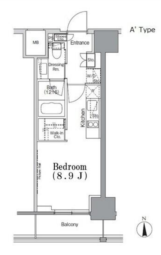 パークハビオ飯田橋　504号室　間取り