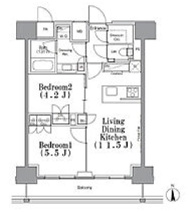 パークハビオ飯田橋　705号室　間取り