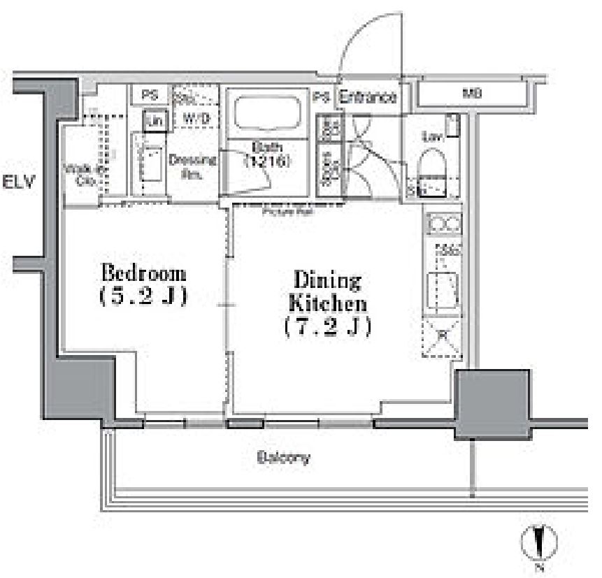 パークハビオ飯田橋　909号室　間取り