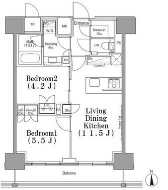 パークハビオ飯田橋　1205号室　間取り