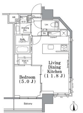 パークハビオ飯田橋　408号室　間取り