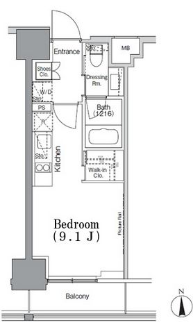 パークハビオ飯田橋　507号室　間取り