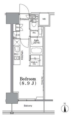 パークハビオ飯田橋　603号室　間取り