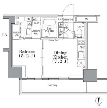 パークハビオ飯田橋　909号室　間取り