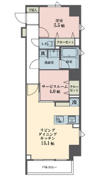 レーヴ半蔵門　1101号室　間取り