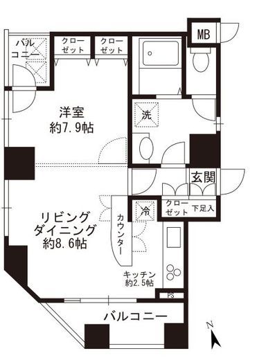 ガラ・シティ京橋　906号室　間取り