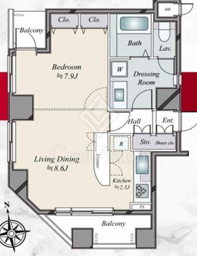 ガラ・シティ京橋　506号室　間取り