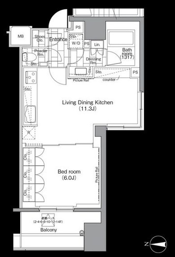 パークハビオ平河町　901号室　間取り