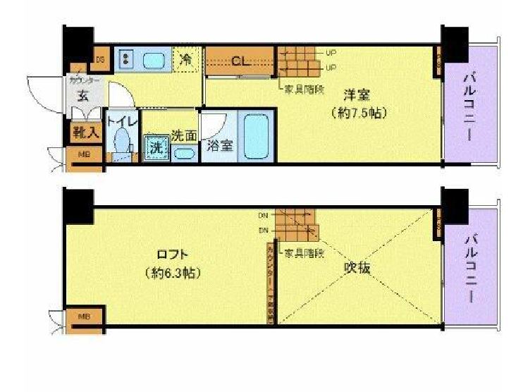 ズーム芝浦　804号室　間取り