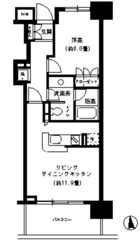 KDXレジデンス芝公園　702号室　間取り