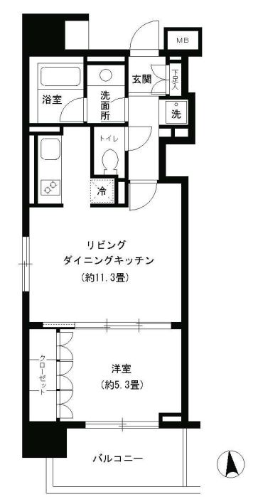 KDXレジデンス芝公園　501号室　間取り
