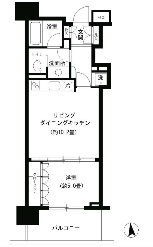 KDXレジデンス芝公園　1303号室　間取り