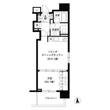 KDXレジデンス芝公園　204号室　間取り