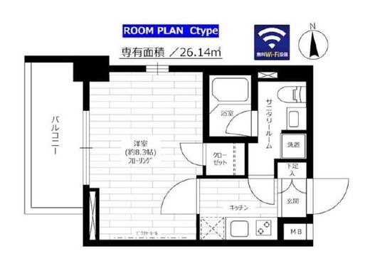 ステージファースト芝公園　401号室　間取り