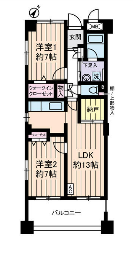 サングランパ　607号室　間取り