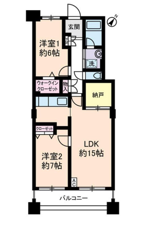 サングランパ　704号室　間取り